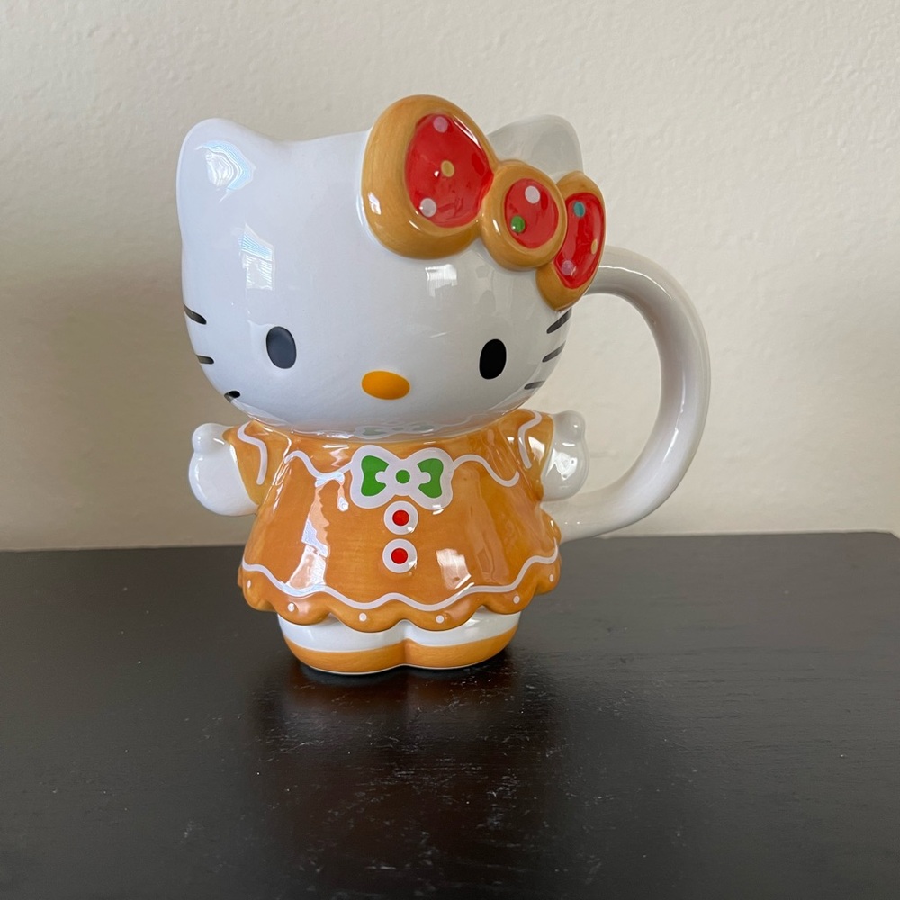 Sanrio Hello Kitty Christmas Brown Gingerbread Ceramic Mug New